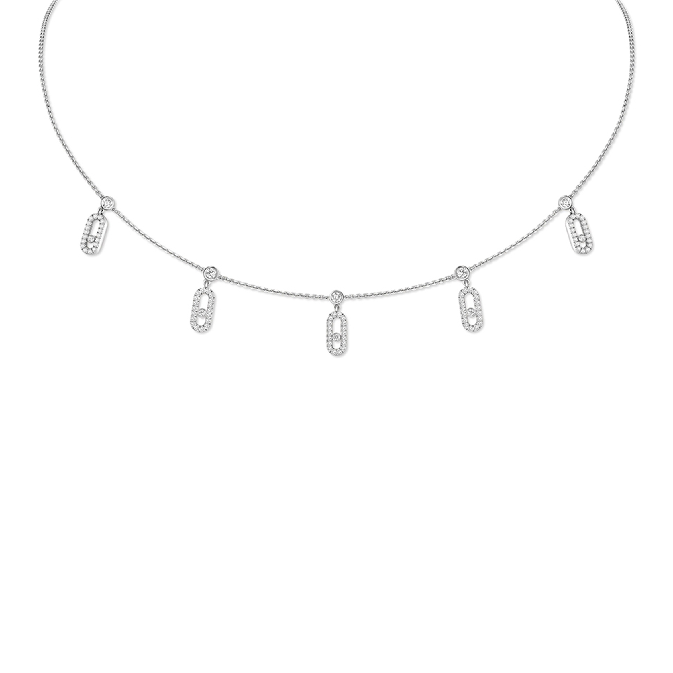 Mes1kaA MOVE UNO PAVÉ CHOKER NECKLACE 12150-WG